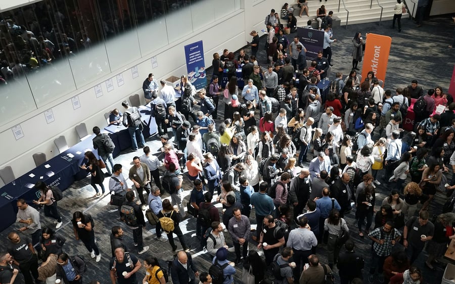 Expo hall with partner booths